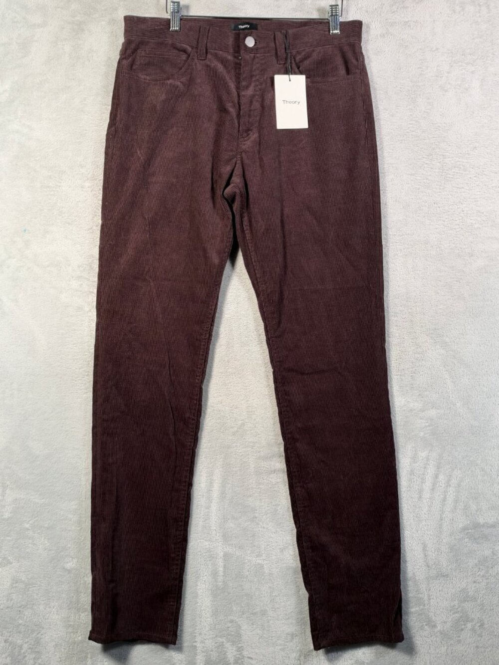 Theory Pants Mens 31x33 Brown SLIM Fit Corduroy Stretch Raffi Hickory $225